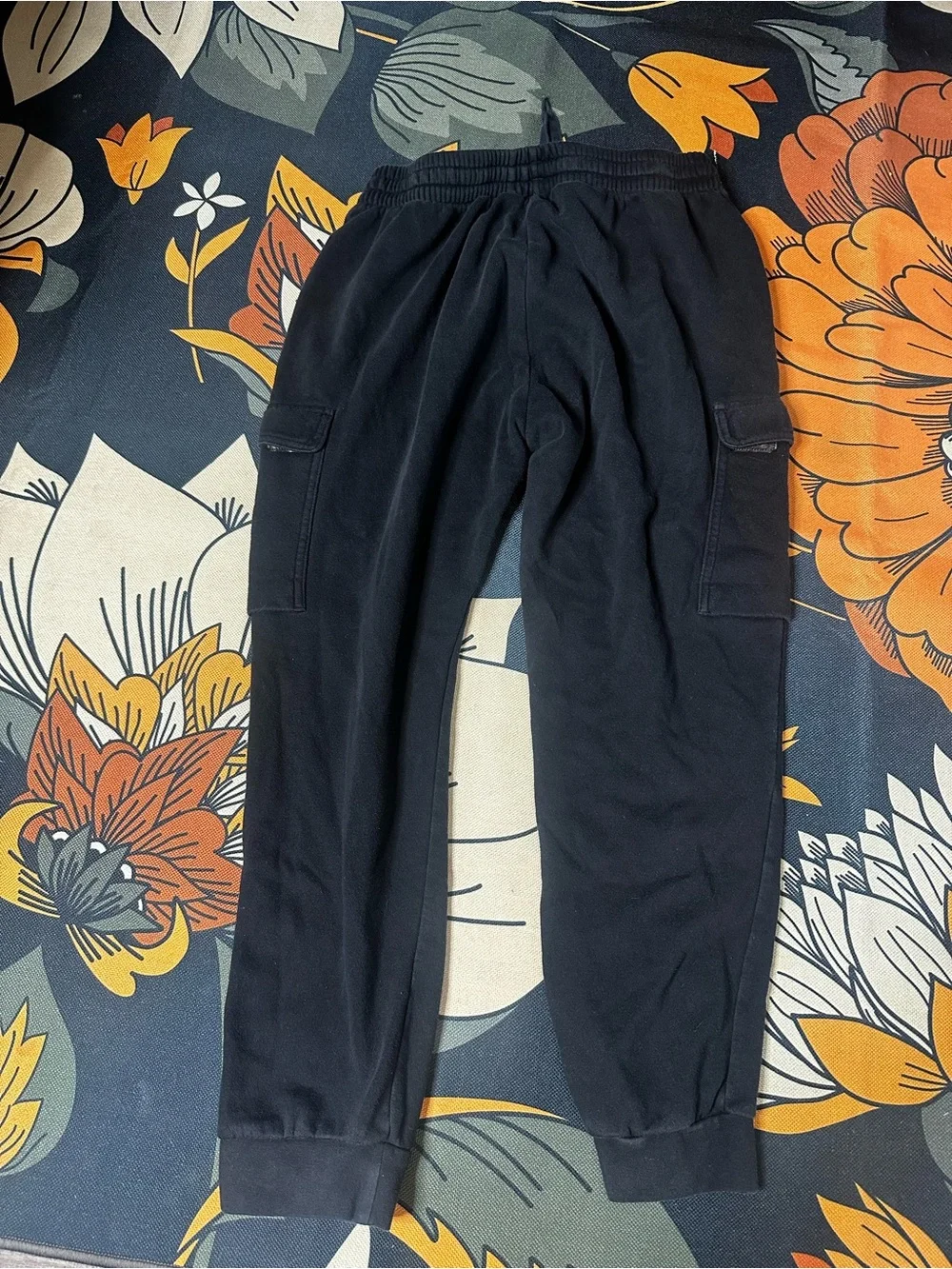 adidas Black Men's Cargo Joggers with Drawstring
